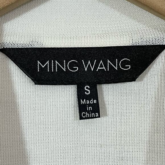 Ming Wang Embroidered Knit Cardigan Jacket - White - Small - Picture 14 of 16